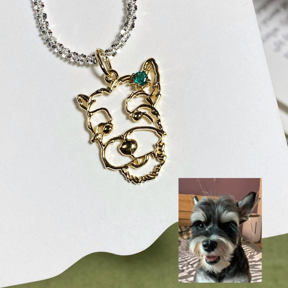 犬や猫などのペット写真で世界にひとつの素敵なネックレス♡誕生石♡世界に一つ！